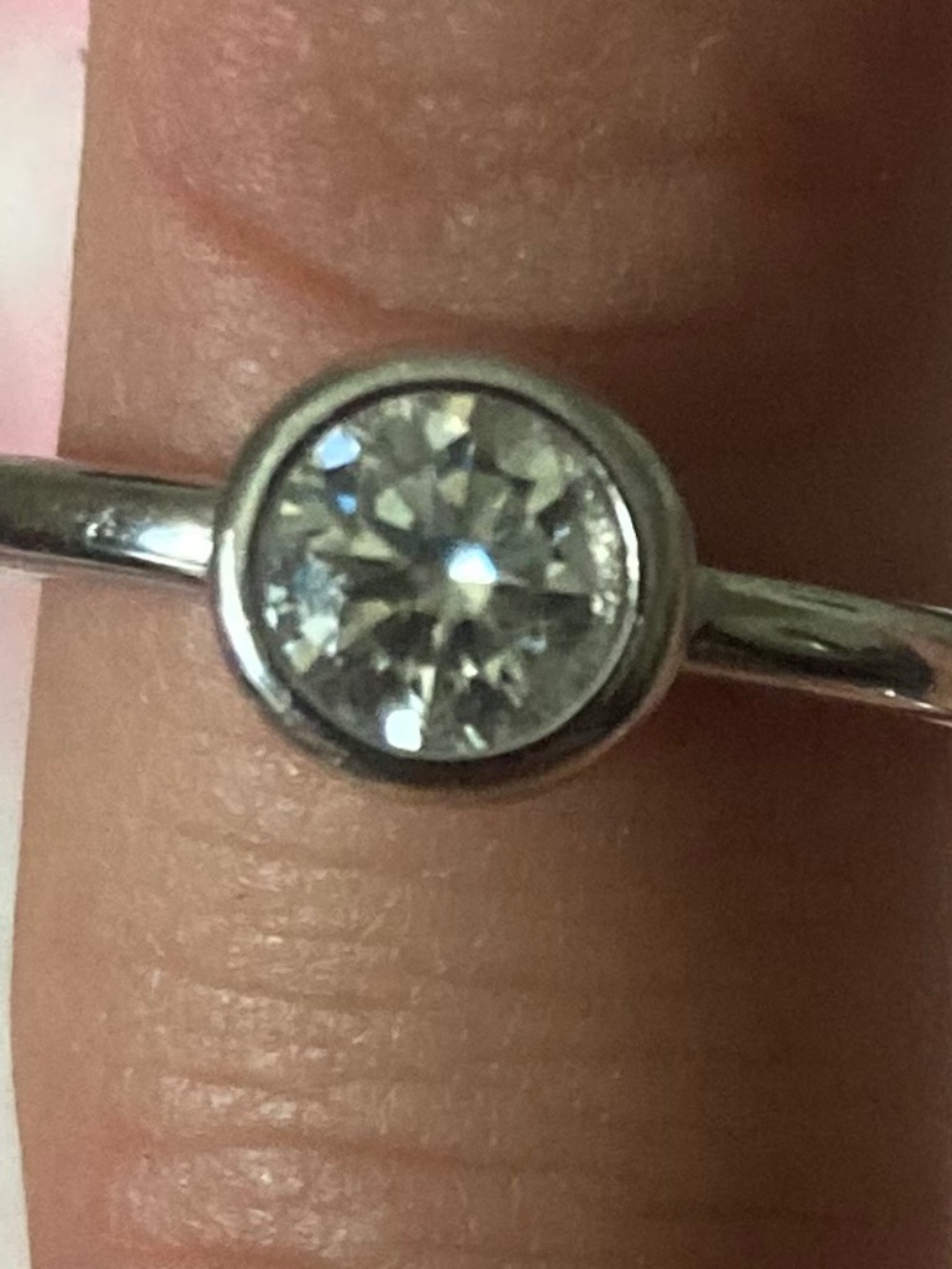 1/2 ct Bezel Set Lab Diamond in Sterling Silver